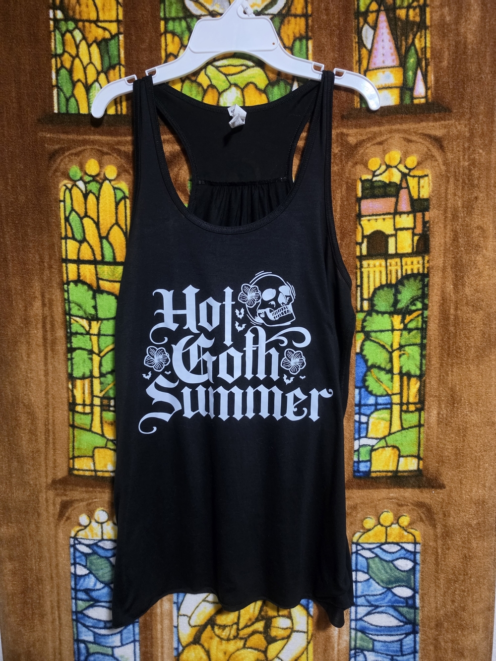 Bella Canvas Black Tank with White "Hot Goth Summer" Graphic